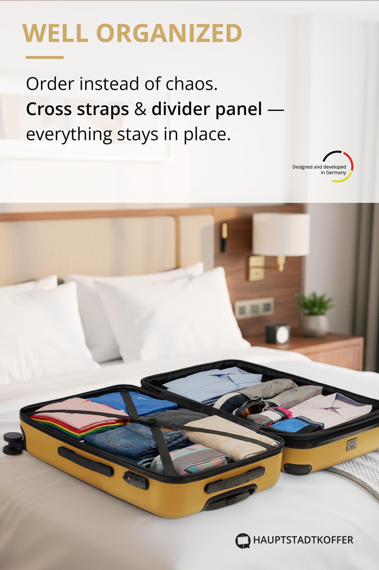 HAUPTSTADTKOFFER - Spree - Maleta rígida, Trolley expandible, Equipaje de Viaje, 4 Ruedas Dobles, TSA, 65 cm, 74 litros, Champán — view 337