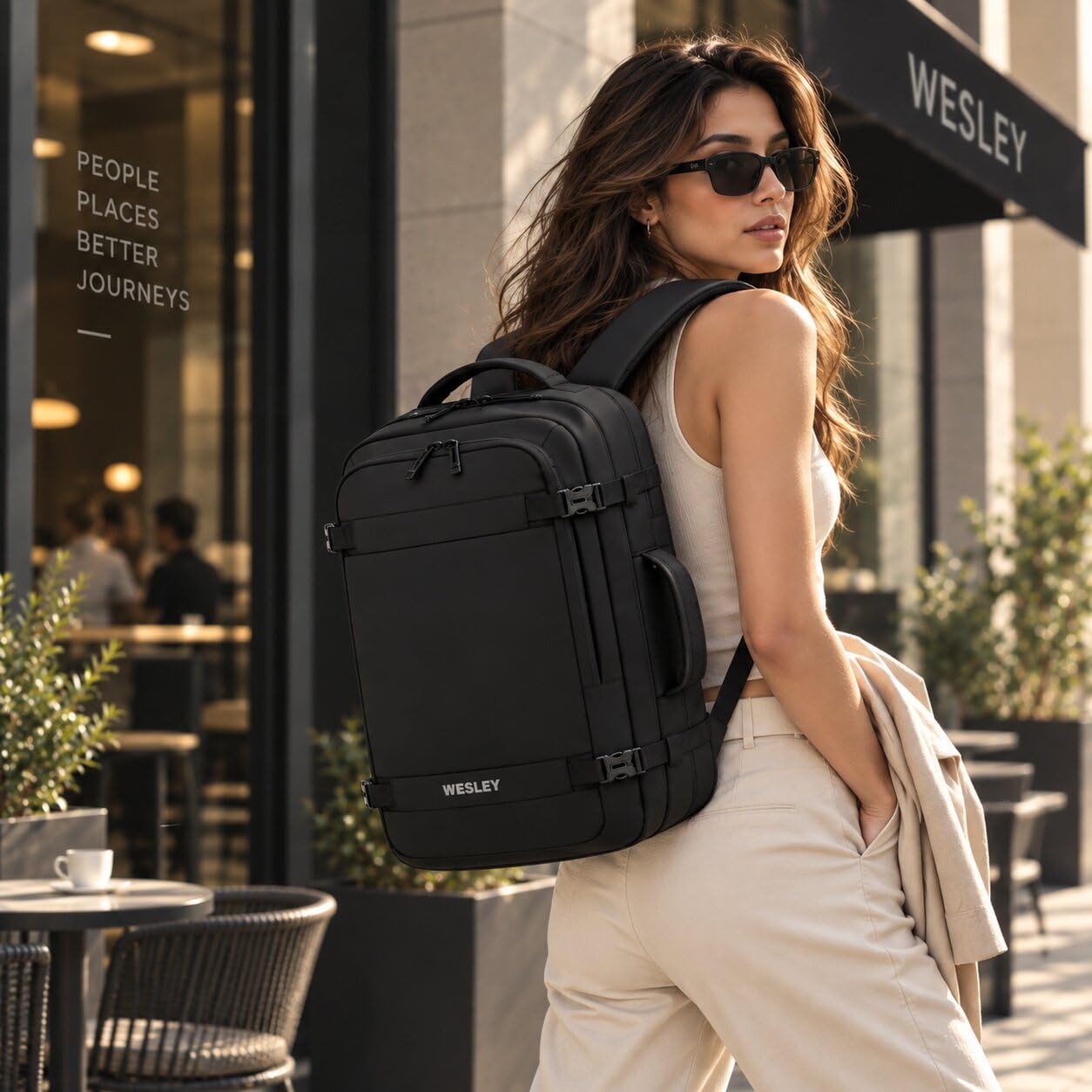 Wesley Laptop Backpack - Expandable Travel Carry On -6
