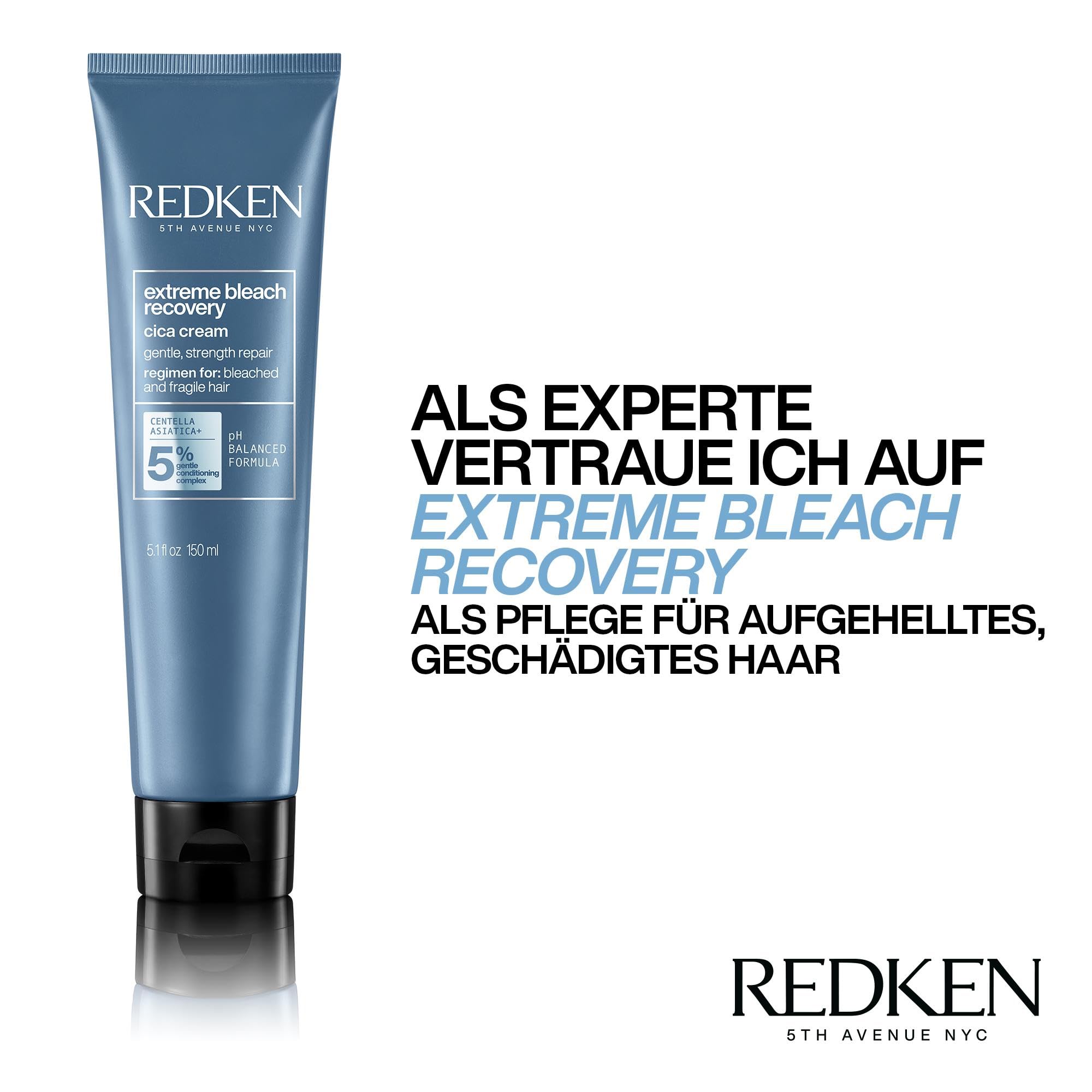Redken | Haarlotion für blondierte und gebleichte Haare, Repariert und regeneriert, Mit Centella Asiatica, Extreme Bleach Recovery Cica, 150 ml