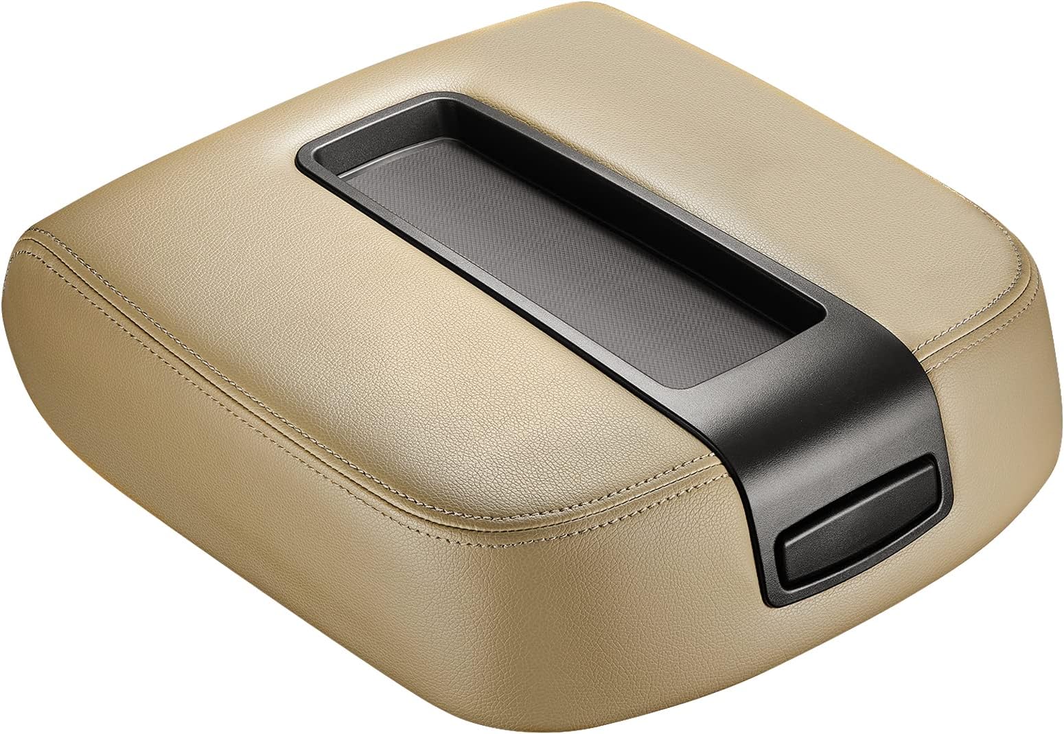 SPEEDWOW Center Console Lid Armrest Cover for Chevy Avalanche Silverado Tahoe GMC Yukon XL Sierra 2007 2008 2009 2010 2011 2012 2013 (Beige）