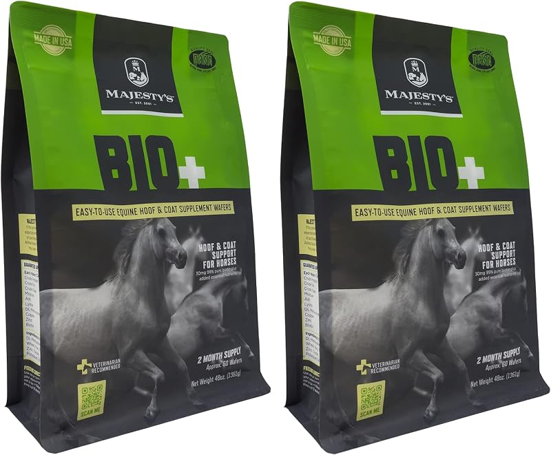 Suplemento para Equinos em Wafers com Biotina, Zinco, Cobre, Lisina e Metionina Majesty's — 120 Unidades