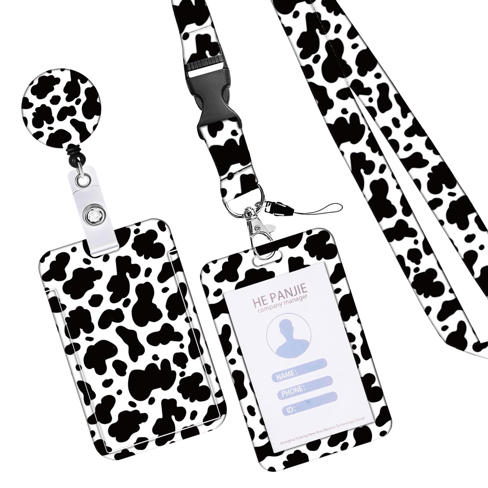 Lerpwige Retractable Lanyard Badge Holder Card With Lanyards Keychain For Office School Hospital Reel