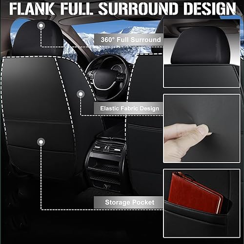 Miniatura 2 de TTX - 2 fundas de asiento delantero de automóvil para Subaru Impreza 2012-2024, de piel de seda de hielo, transpirable, impermeable, para todo tipo