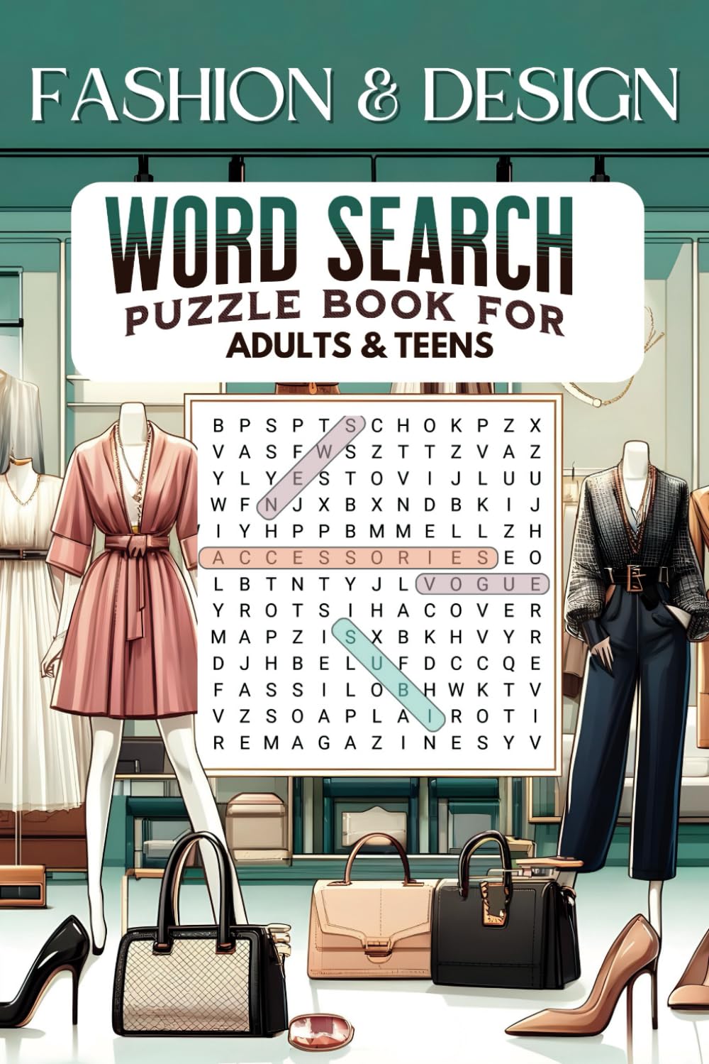 Fashion & Design Word Search Puzzle Book: 50 Engaging Puzzles Featuring Iconic Designers, Trendsetting Styles, Accessories, and Fashion History for