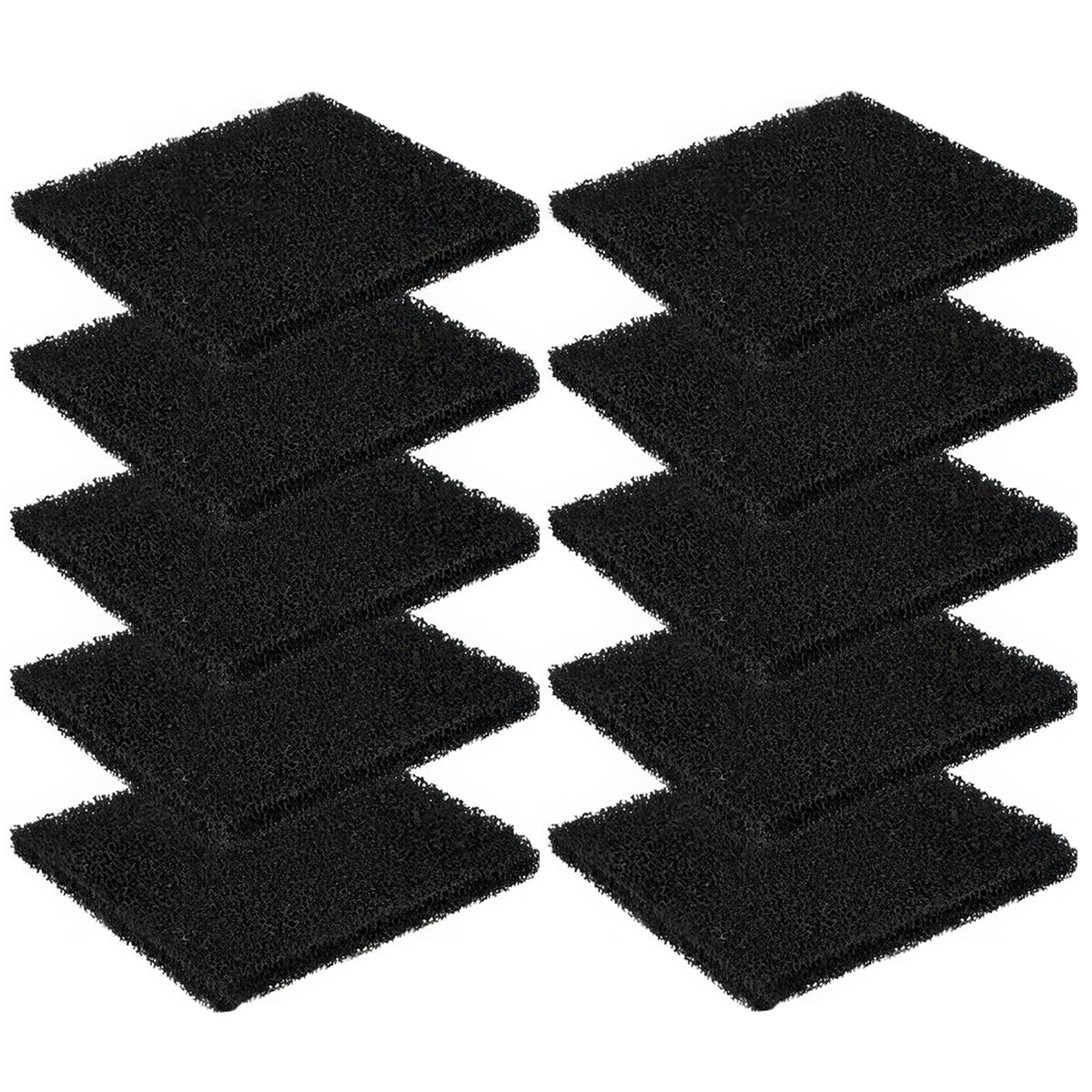10 sztuk filtrów z węglem aktywnym, do kuwety, pojemnika na kompost | 11,5 x 10,5 cm zamiennik do kuwety, pojemnika na kompost, filtry z węglem aktywnym, filtr z węglem aktywnym
