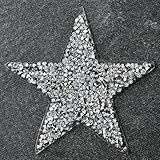 Star Shape Crystal Rhinestone iron-on Applique Patch by 1pc, 3-1/4