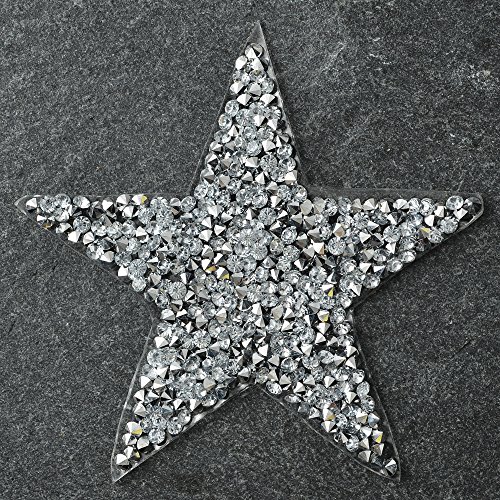 Star Shape Crystal Rhinestone Iron-on Applique Patch by 1pc, 3-1/4