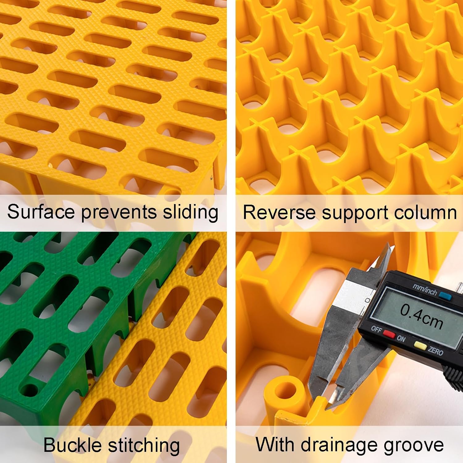 Plastic Pallet, Lightweight Storage Grid Pad, Breathable Grid Ventilation Pallet for Restaurant Kitchens Shops Supermarket Basement Storage Warehouse(Gray,50x50x5cm-1PC)
