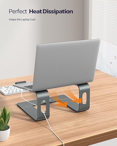 Miniatura 4 de Nulaxy Soporte para laptop soporte ergonómico de aluminio para computadora portátil soporte elevador desmontable para laptop compatible con MacBook
