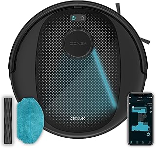 Cecotec Robot Aspirador y Friegasuelos Conga 7690 Immortal MAX M. 5000Pa, Tecnología de Navegación Láser, Autonomía 220mins, Cepillo Central Silicona, Mopa de Fregado, 1 Cepillo Lateral, Control App