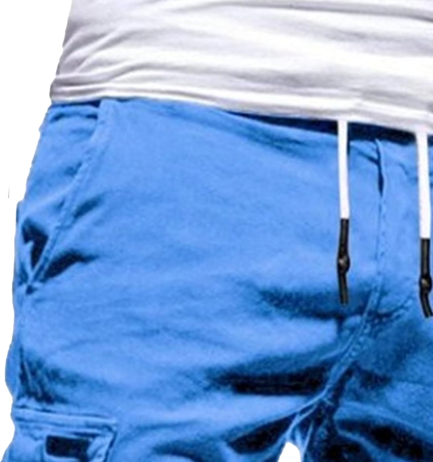 Maiyifu-GJ Men's Multi-Pocket Cargo Shorts Cotton Casual Drawstring Hiking Shorts Summer Athletic Workout Jogger Short Pants