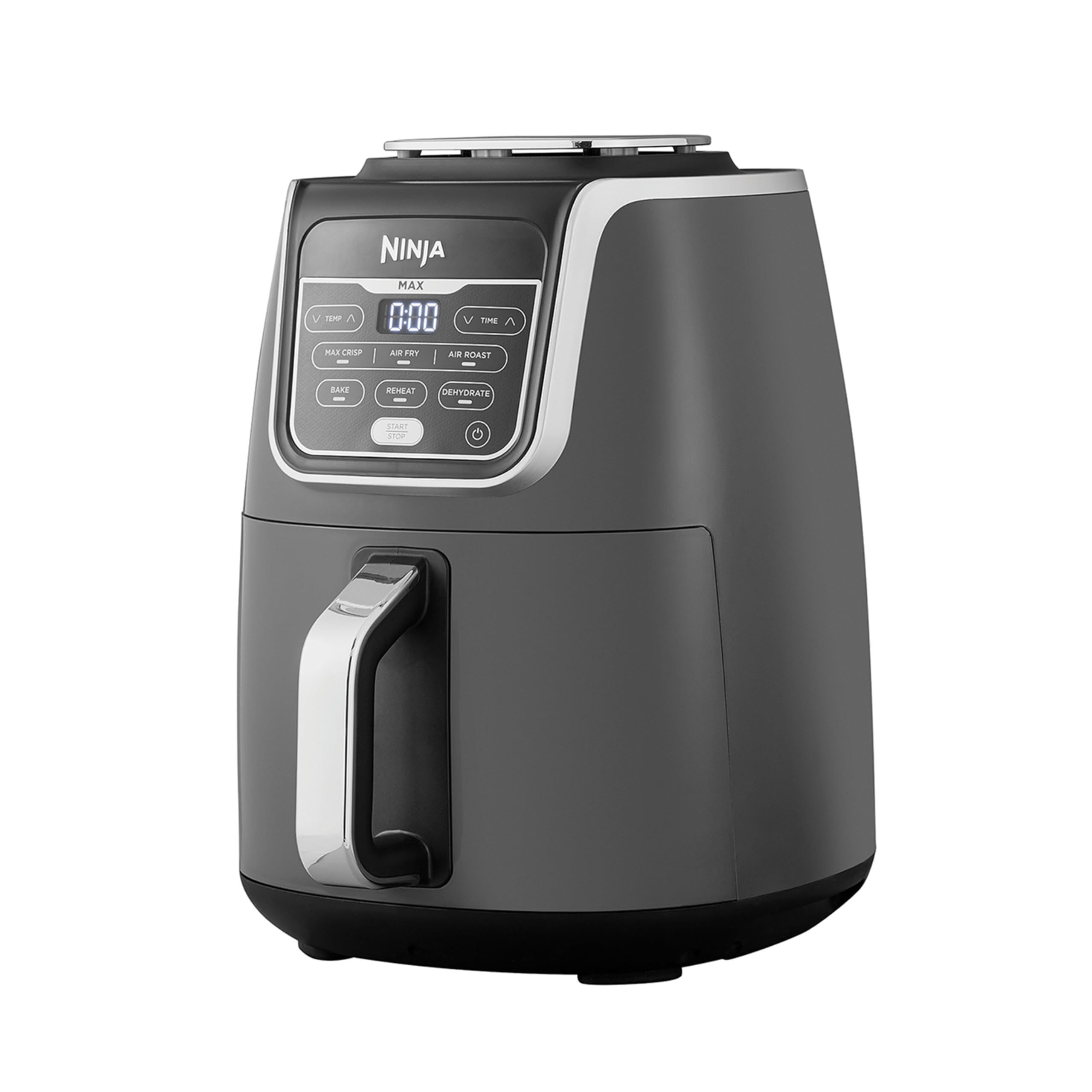 Ninja Air Fryer Max, 5.2L, 6 in 1, Cottura Senza Olio, Frigge Ad Aria, Massima Croccantezza, Arrostisce, Cottura al Forno, Riscalda, Disidrata, Cestello Lavabile in Lavastoviglie, Grigio/Nero, AF160EU