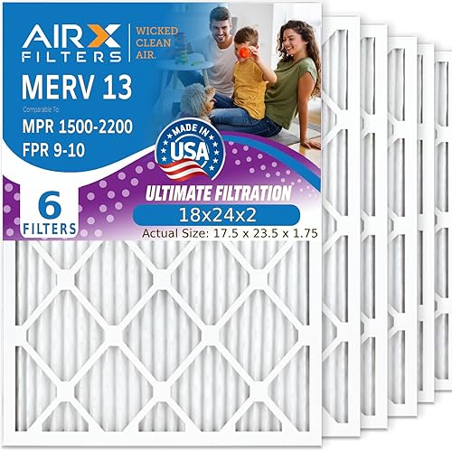 Miniatura 19 de AIRX FILTERS WICKED CLEAN AIR. Filtro de aire 20x24x1 MERV 13 electrostático plisado filtro de aire acondicionado paquete de 6 filtros de horno HVAC