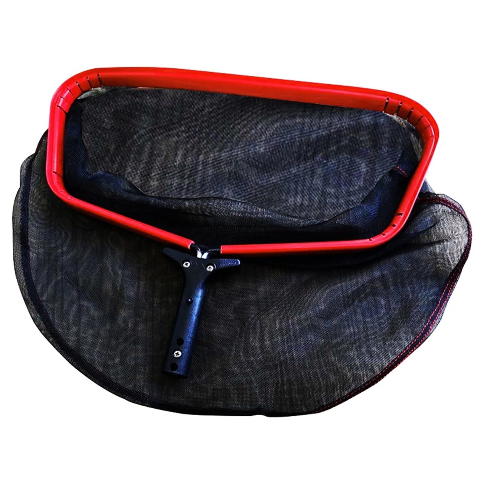 Questo retino per Foglie con Telaio in Alluminio Rosso, rastrello per laghetto, Skimmer per la Pulizia di Piscine e laghetti da Giardino (Asta telescopica da 1 m)