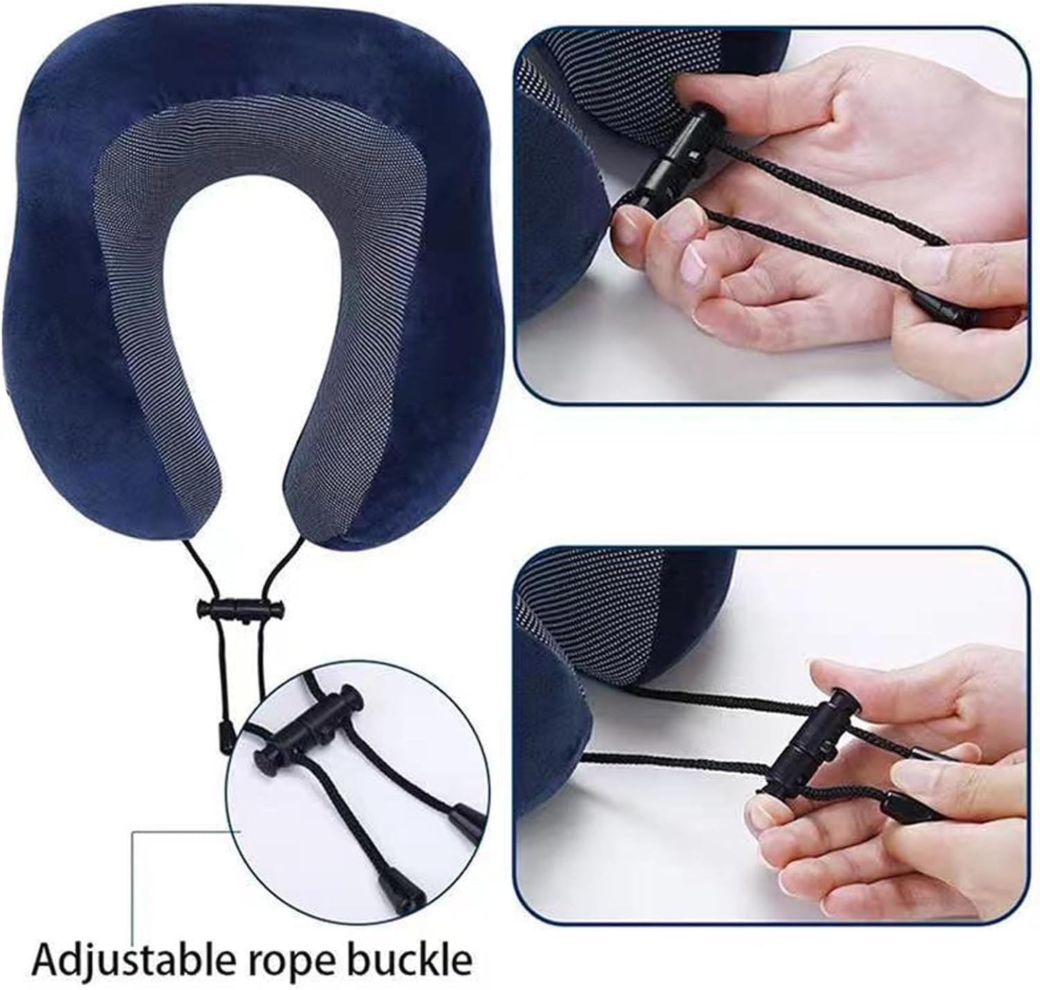 Reisekissen Nackenkissen Memory Foam Reisekissen Baumwolle Reise Nackenkissen Mit Aufbewahrungstasche Für Flugzeuge Nackenhörnchen(Blue)