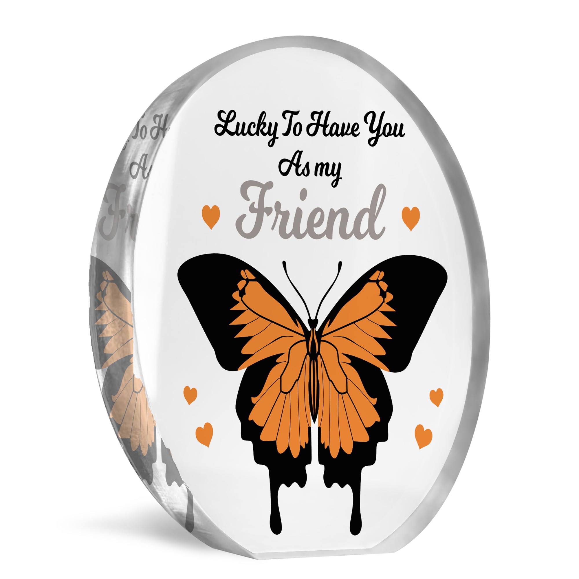 Red Ocean Lucky To Have You As My Friend Friendship Gifts Standing Plaque Thank You Gift For Him Her Best Friend Christmas Birthday Gift Friendship Plaque Keepsake Best Friend Gift Idea