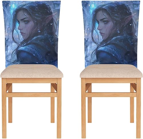 Miniatura 2 de Juego de 6 fundas decorativas para silla de hotel, diseño de anime, color azul, para sala de juegos, para sillas