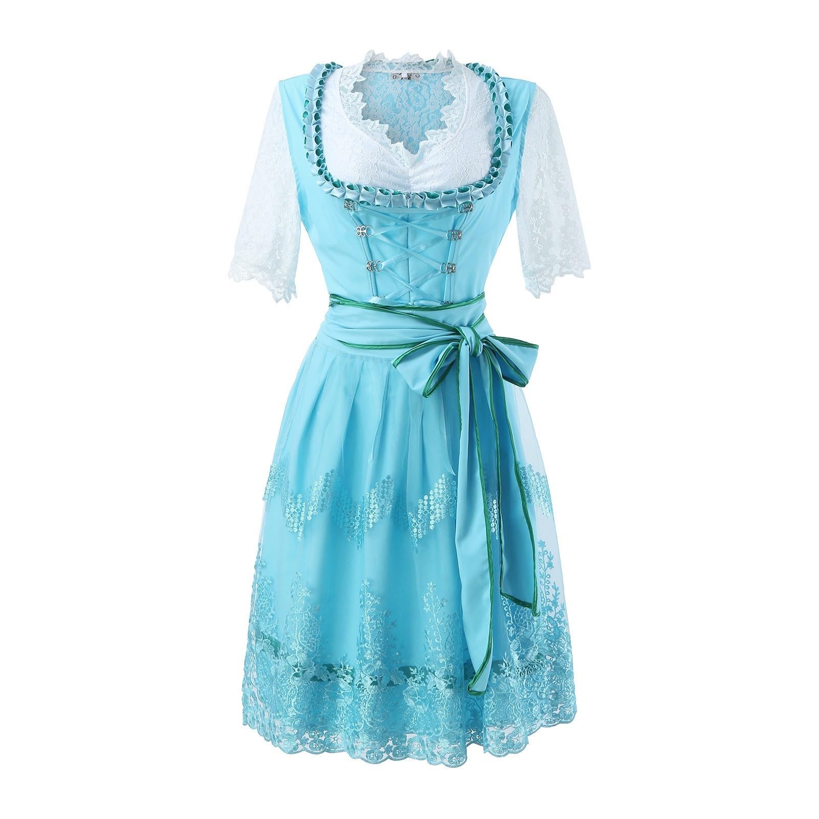 Generisch Damen Kurzarm Bierkleid Bühnenkleid im Barockstil mit Mieder Faltenrock für Volksfest Karneval historische Feierlichkeiten