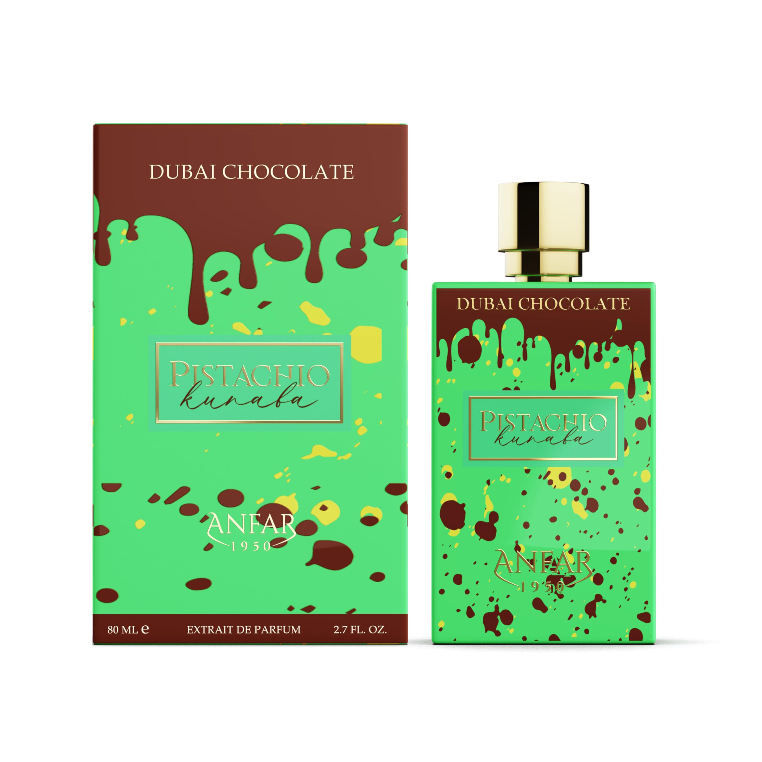 Anfar Unisex Dubai Chocolate Pistachio Kunafa 70ml Extrait de Parfum Spray