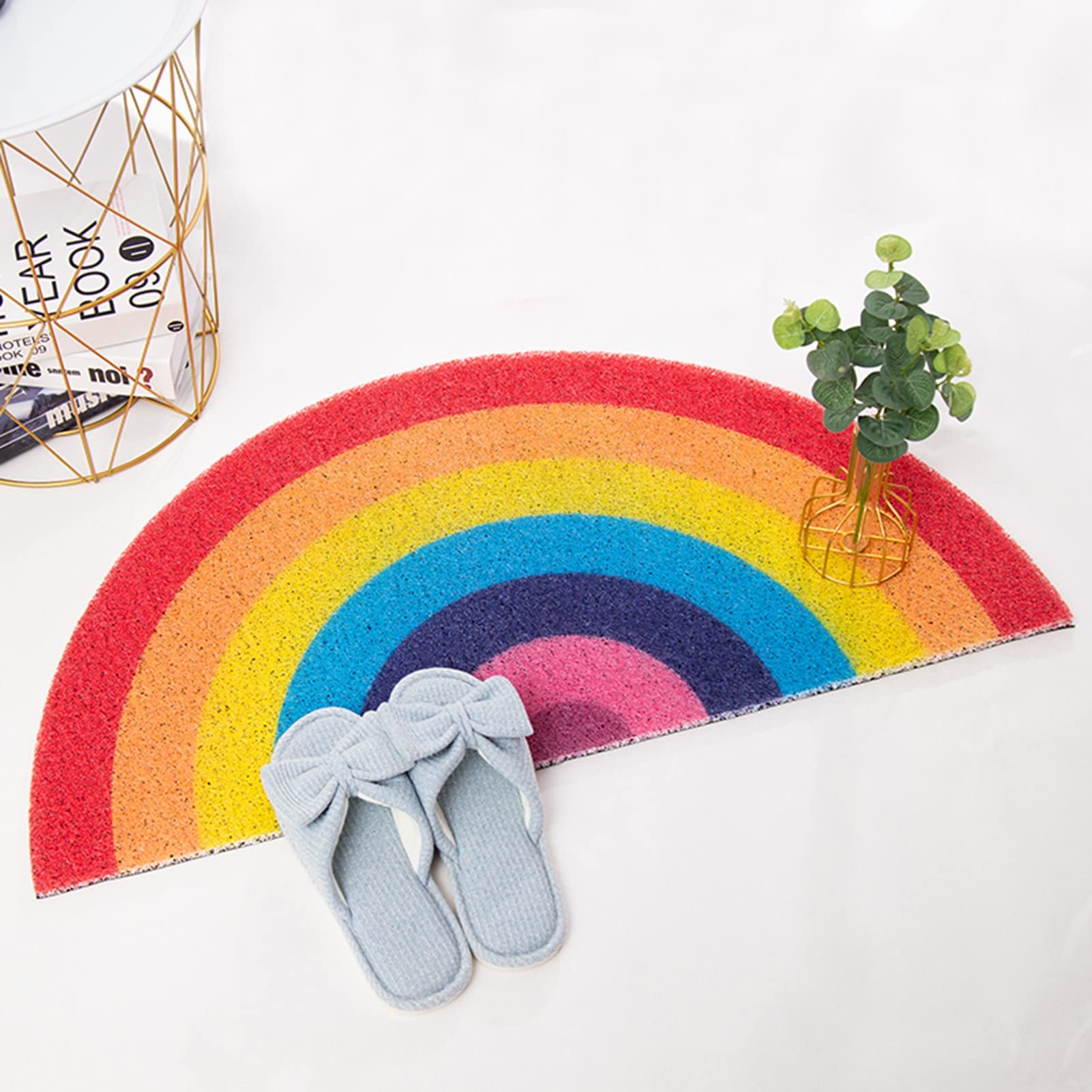 YEARLY Regenbogen-Fußmatte,bunt Bedruckte Fußmatten für Terrasse fängt Wassertrümmer Willkommensmatte Schuhschaber Teppich im Freien Innendekoration (Color : G, Größe : 90 * 180cm)