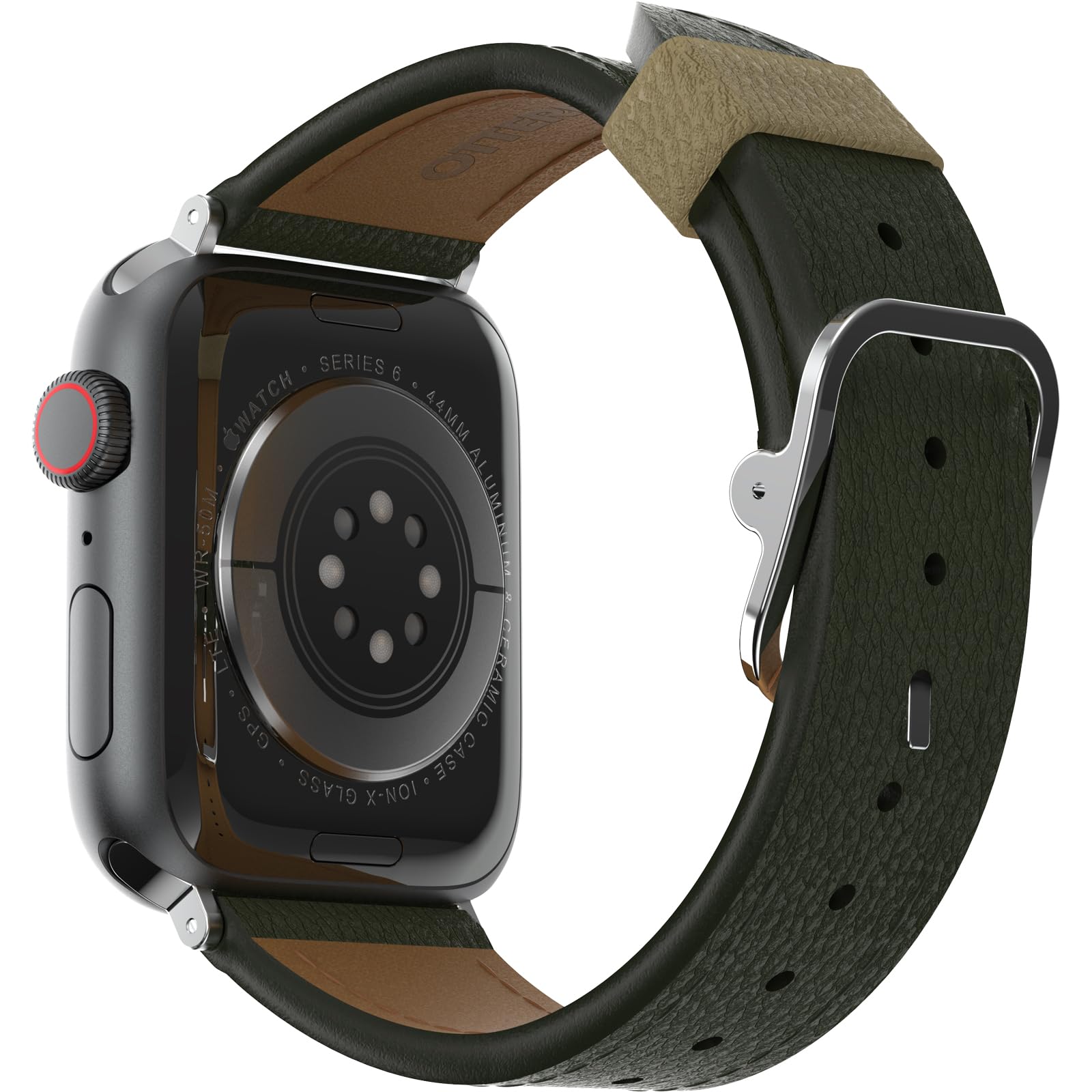 OtterBox Symmetry Cactus Leather Uhrenarmband für Apple Watch 44/45/46mm, weiches, angenehmes und strapazierfähiges für Apple Watch, Grün