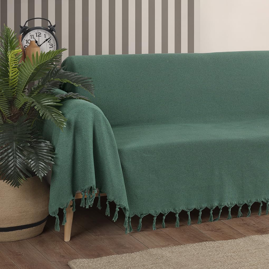 Milam London Large Sofa Throw, Green, 180 x 300 cm - Image 4