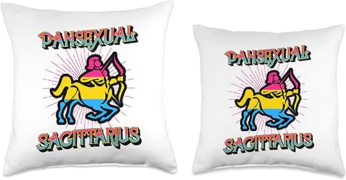 Miniatura 3 de Cojín pansexual del signo del zodiaco de Sagitario y horóscopo de cumpleaños, almohada LGBTQ, 18 x 18 pulgadas, multicolor