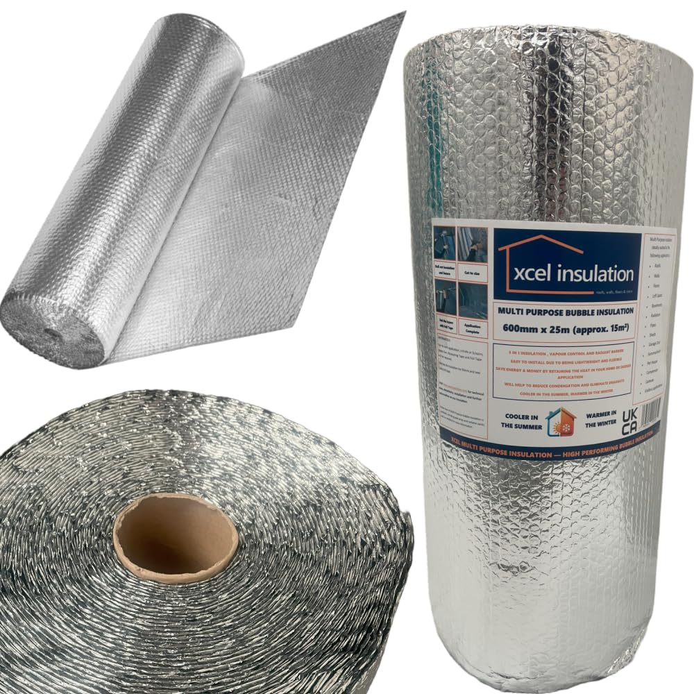 600mm x 25m, Xcel Multi Purpose Insulation, Thermal Aluminium Foil, Reflective & Radiant Barrier