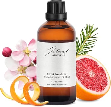 JCLOUD Capri Sunshine Hotel Diffuser Oil, Italian 5 Star Resort Inspired | Orange, Apple Blossom & Amber, 100ml Luxury Home & Hotel Scents, Glass Bottle, Fragrance Oil for Waterless Cold Air Diffuser