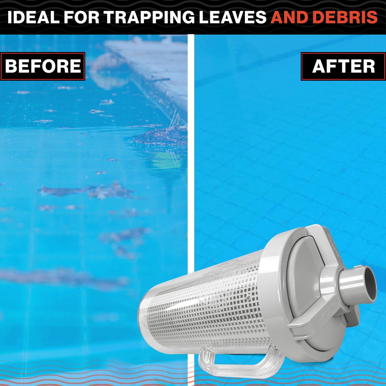 Swimables Heavy Duty Inline Pool Leaf Canister with Large Basket - Compatible with Hayward W530 Leaf Catcher - Durable Leaf Catcher for Pool Vacuum Systems - Ideal for Inground Swimming Pools