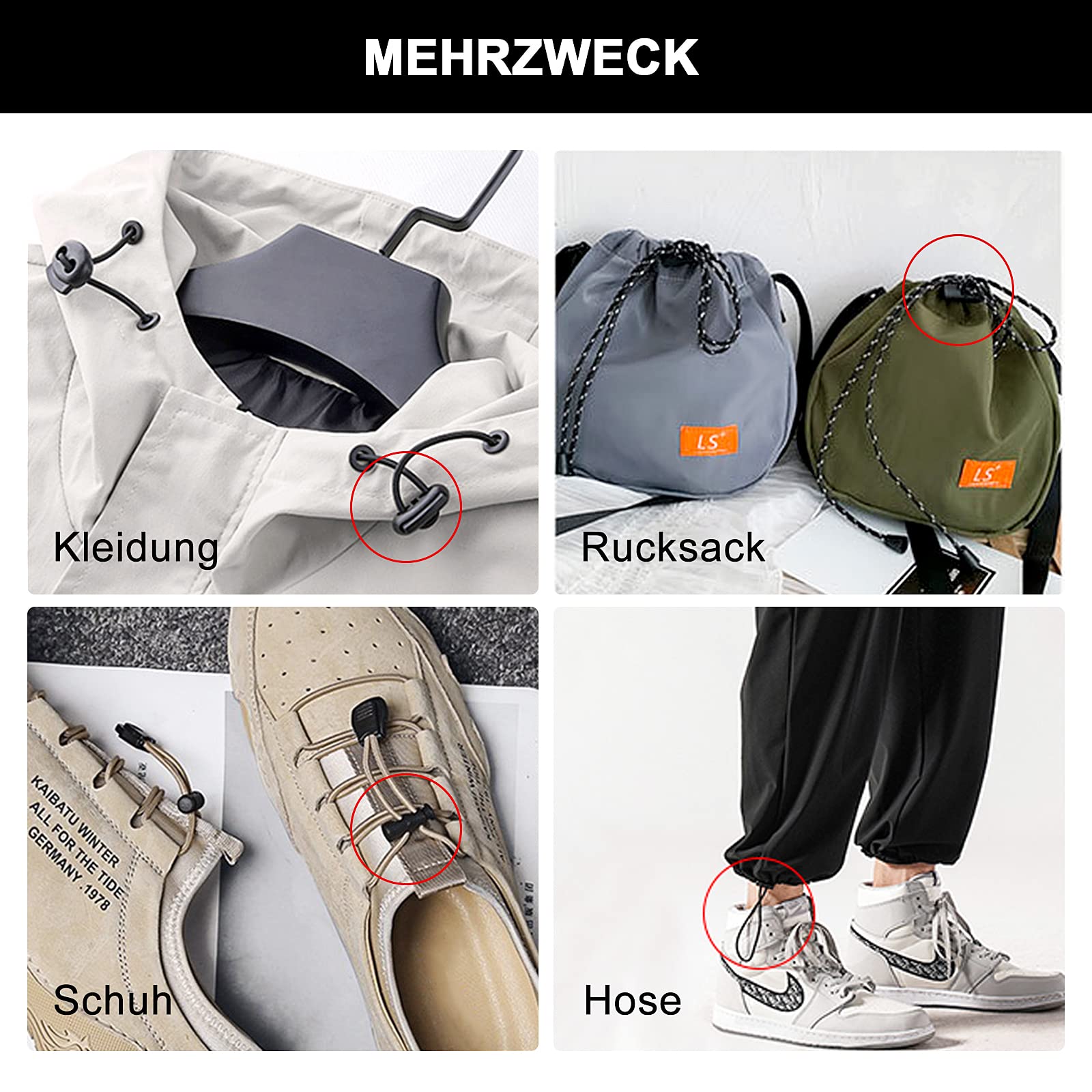 100 Pezzi Fermacorda A Molla In Plastica - Foro Singolo E Doppio, 4 Stili - Foto 5