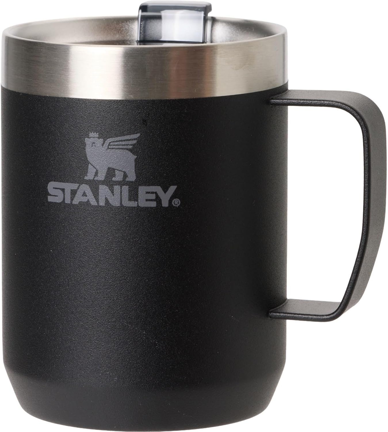 STANLEY Stay-Hot Camp Mug 8 oz | Press Fit Drink Through Lid | Cup for Coffee, Tea and Drinks | Insulated Stainless Steel Coffee Mug | BPA-Free | Black - Image 2