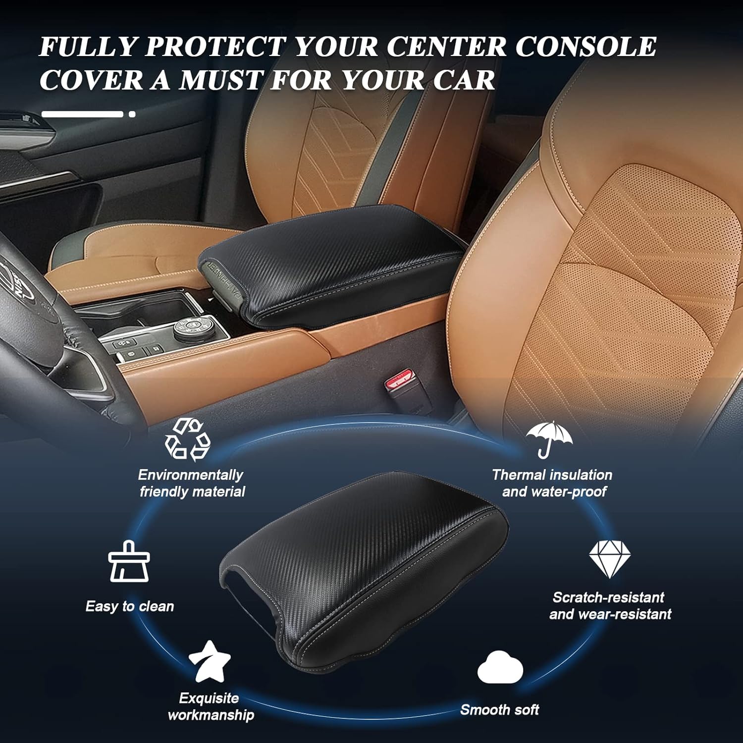 BIBIBO Upgraded 2025 2026 Pathfinder Center Console Cover for 2023-2025 2026 Nissan Pathfinder Console Lid, 2026 Pathfinder Arm Rest Pad Seat Box Cover,2025 Pathfinder Accessories Armrest Cushion