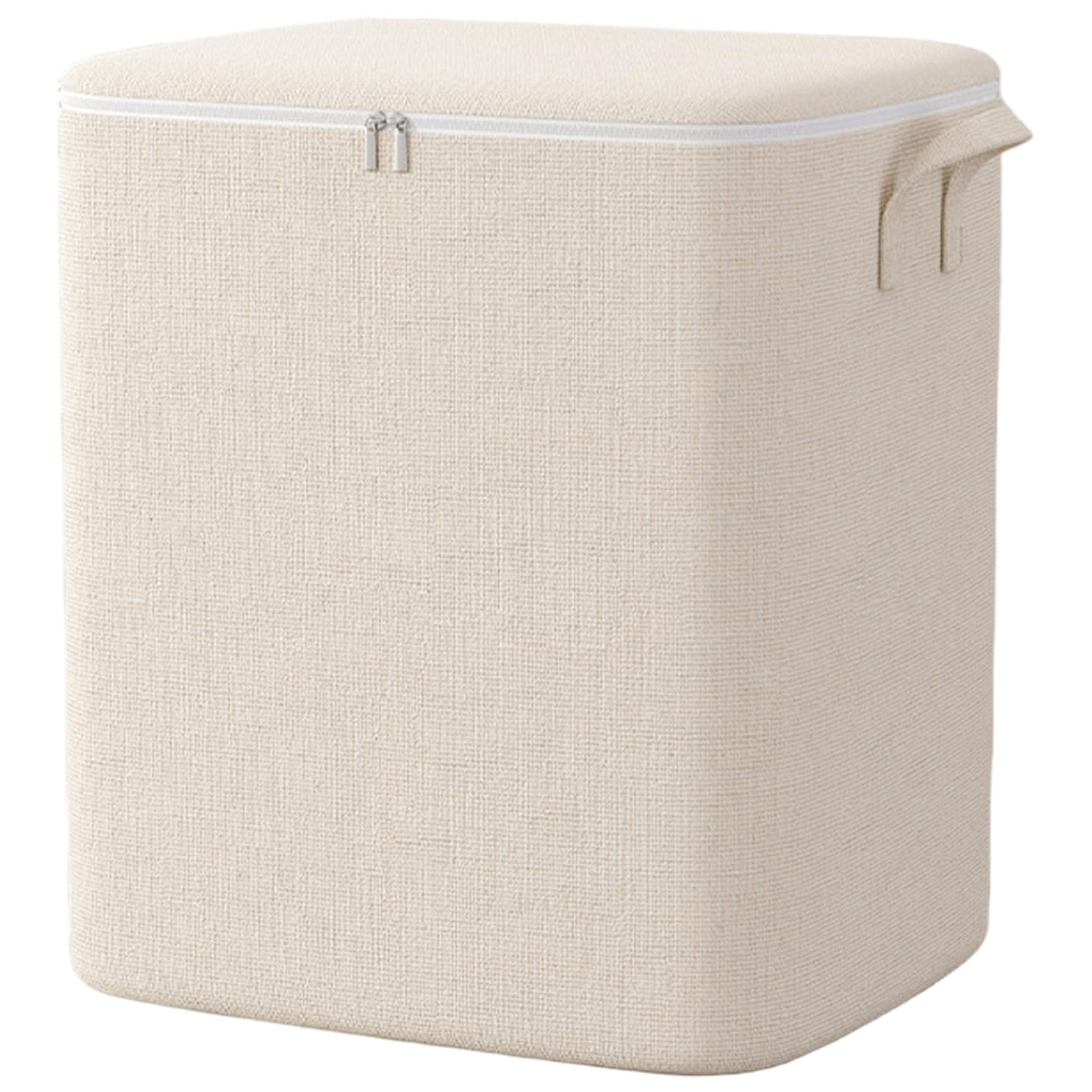 Rangement pour vêtements en coton L - Grand bac pliable avec fermeture éclair