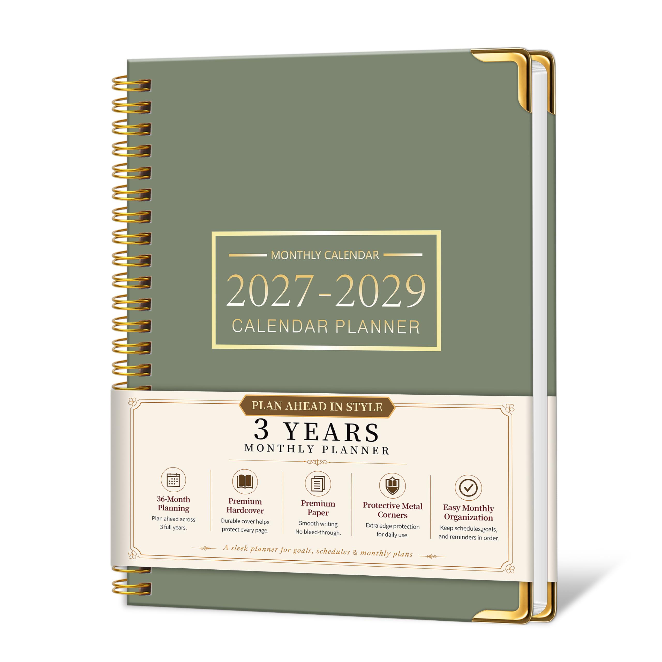 View 1 of 2027-2029 Monthly Planner, 3-Year Monthly Calendar Planner, 8.5" x 11"