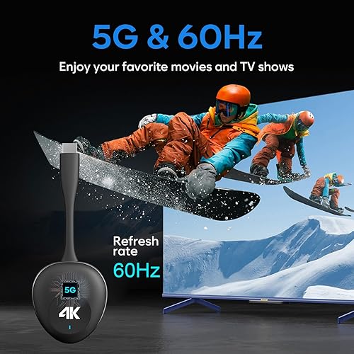 Miniatura 6 de Topbuy Transmisor y receptor HDMI inalámbrico 4K, kit extensor inalámbrico HDMI 4K, adaptador HDMI compatible con 4K 30Hz, soporte 2.45GHz para