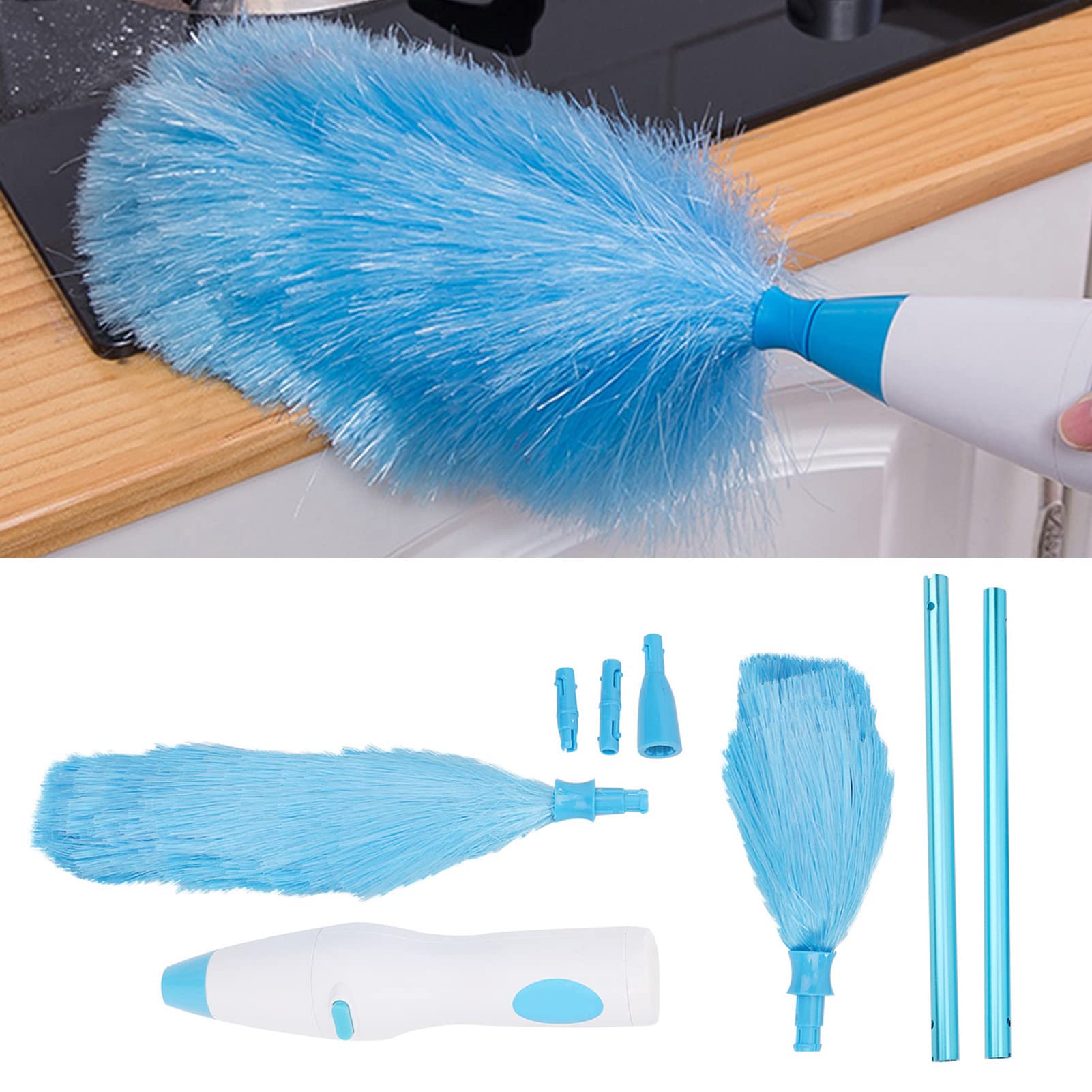 Focket Spin Spin Electric , Duster Réglable Pliable à 180 Degrés avec Un Fonctionnement à Batterie pour Le Nettoyage de la Maison et du Bureau avec des Réglages de Vitesse à 2 Vitesses pour Le