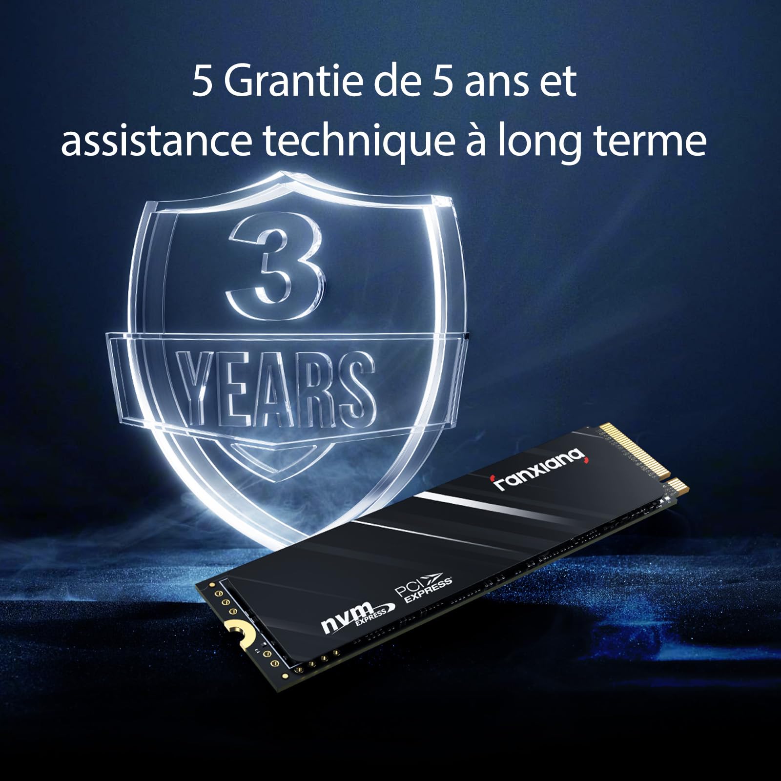 fanxiang SSD 512Go - SSD Interne NVMe M.2 2280 PCIe Gen3 x 4 - Disque Dur Jusqu'à 3000Mo/s - Compatible avec Ordinateur Portable et de Bureau - S501Q