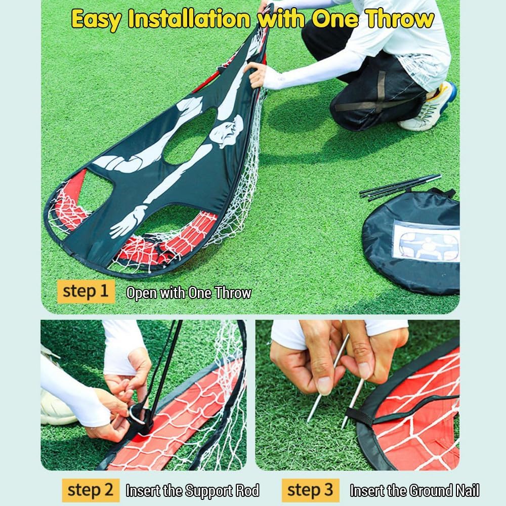 Soccer Goal for Kids, Portable Soccer Goal Net, Foldable Dual Purpose Design Backyard and Outdoor Soccer Training and Shooting Practice