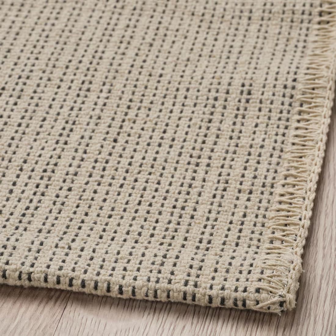 Amazon｜IKEA イケア ラグ 平織り ナチュラル ブラック 50x80cm
