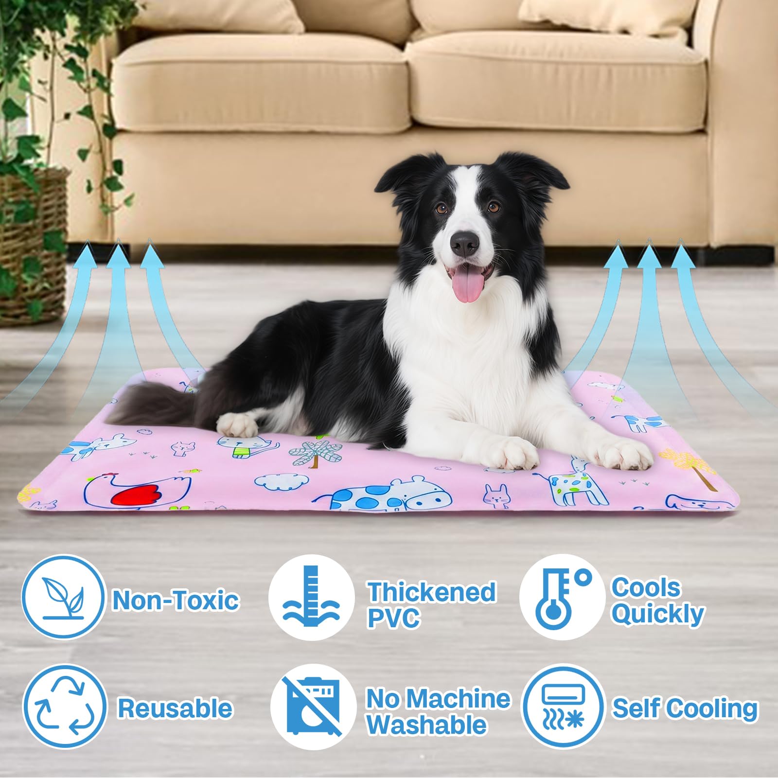Tappetino Refrigerante per Cani e Gatti, 40 x 50 CM Tappetino Refrigerante per Animali, Tappetinos Refrigerantes Cane, Tappetinos Refrigerantes in Gel per Cucce Divani Camping
