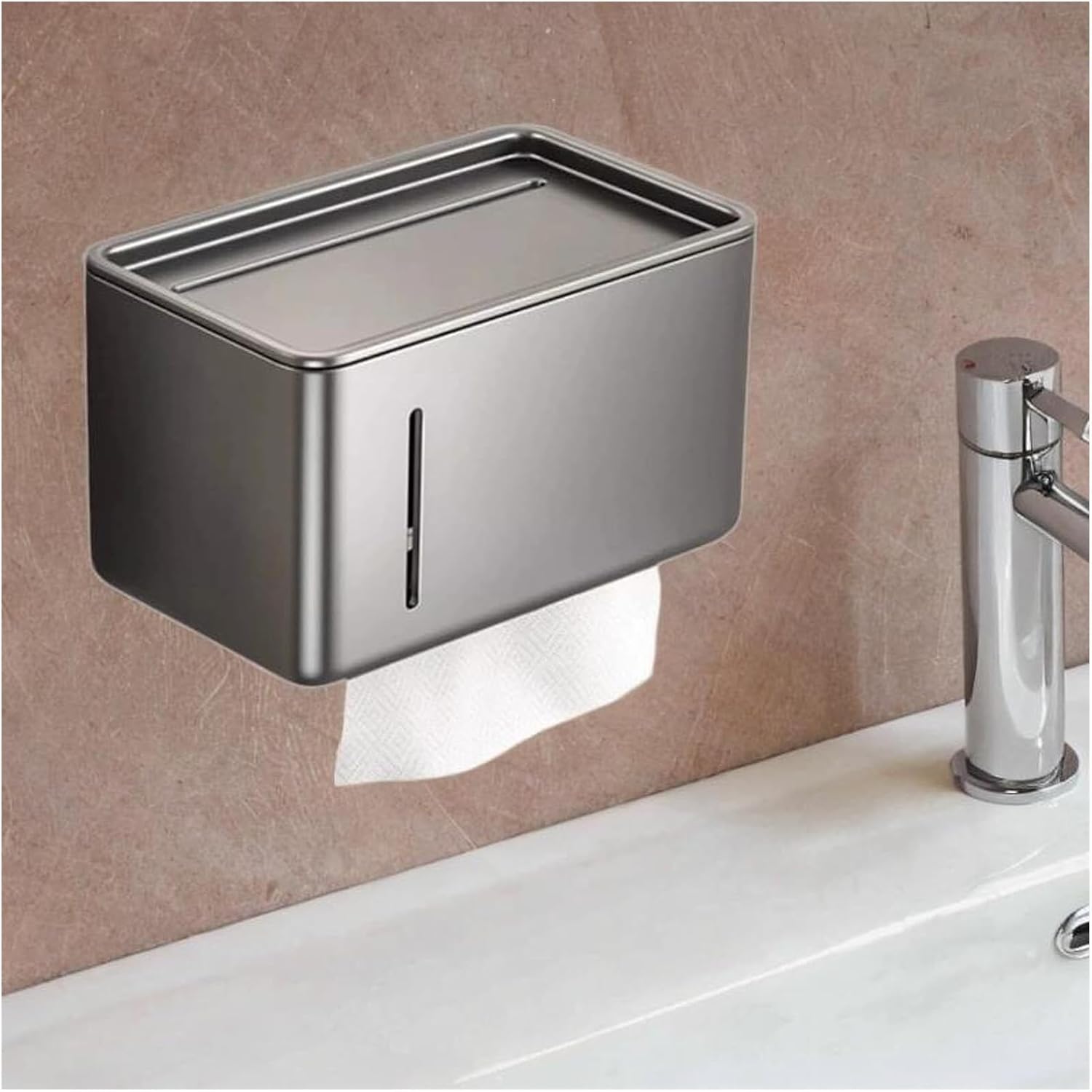 Toilet Paper Holder Toilet Paper Holder Bathroom Tissue Box Rectangular Restroom Dispenser Tissue Roll