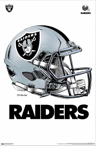 Miniatura 2 de Trends International NFL Las Vegas Raiders - Póster de pared con casco antigoteo en el número 20, 22.37 x 34.00 pulgadas, lienzo estirado
