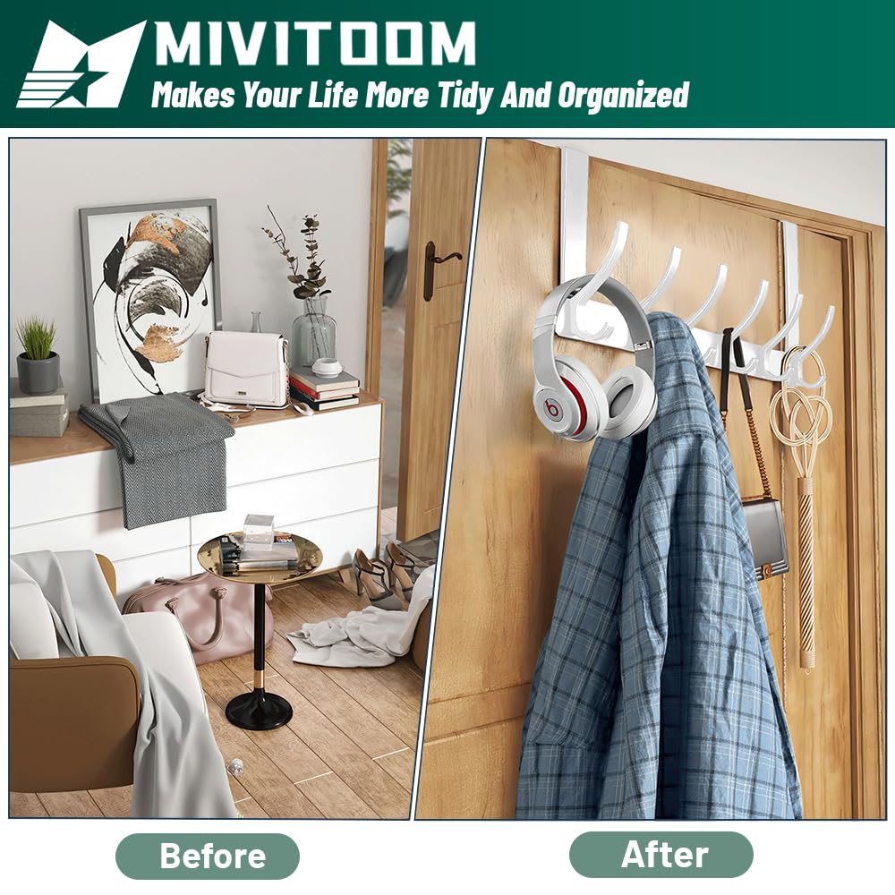 MIVITOOM Over Door Hanger with 6 Hooks - Image 3