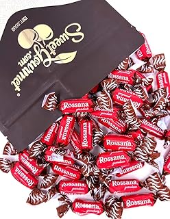 SweetGourmet Rossana Chocolate-Hazelnut Filled Italian Premium Hard Candy Bulk, 2 Pound