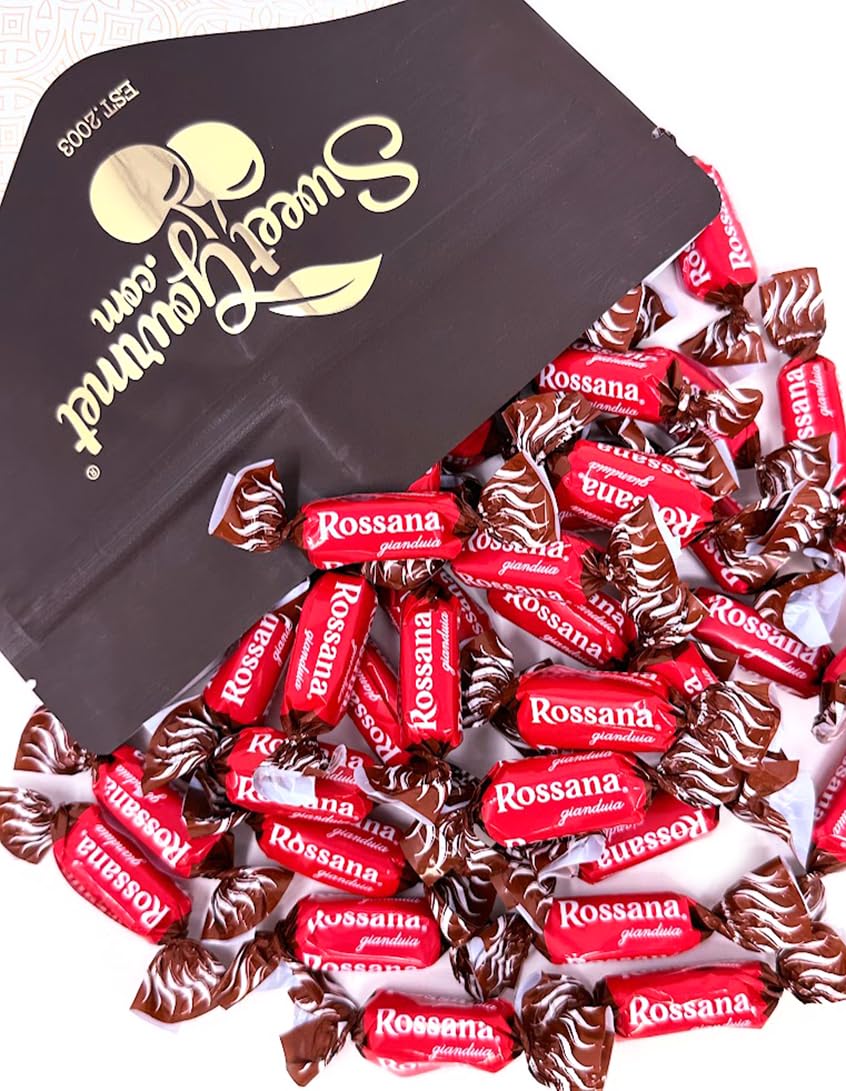 SweetGourmet Rossana Chocolate-Hazelnut Filled Italian Premium Hard Candy Bulk, 2 Pound