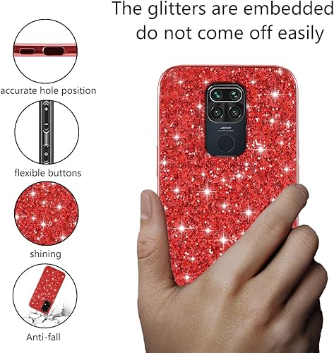 Miniatura 10 de Funda compatible con Xiaomi Redmi Note 9 con purpurina a prueba de golpes, Redmi Note 9, funda protectora delgada de TPU suave y policarbonato de