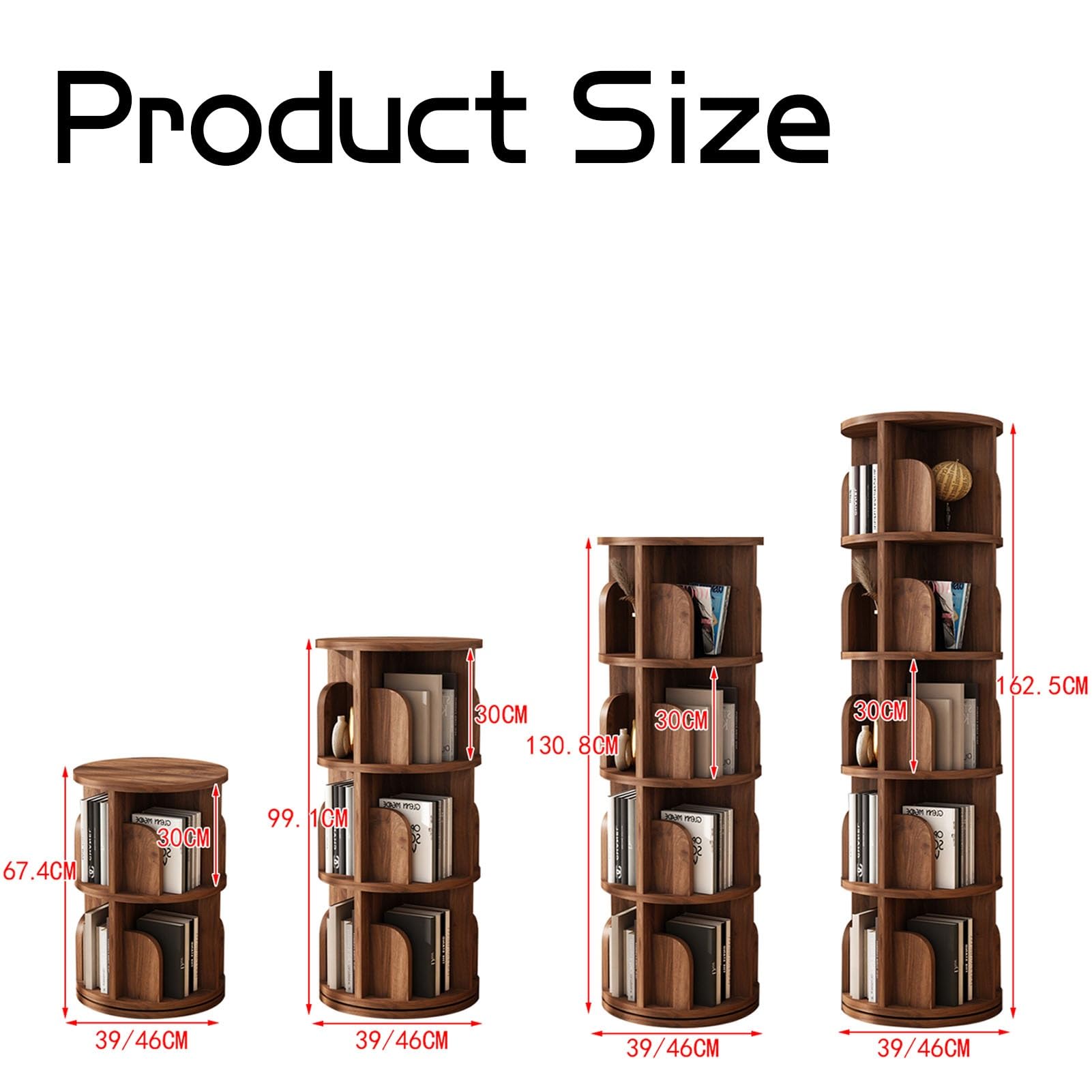 1 2 3 4 WOOD SHELF WALNUT 4点セット 新品 Amazon.com: He Xiang Firm 4 Tier Rotating Walnut Wood Modern