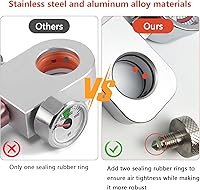 Vista 5 de Adaptador de recarga de CO2 para refrescos, adaptador de llenado con manómetro y válvula de alivio de presión, recarga de corriente para Soda