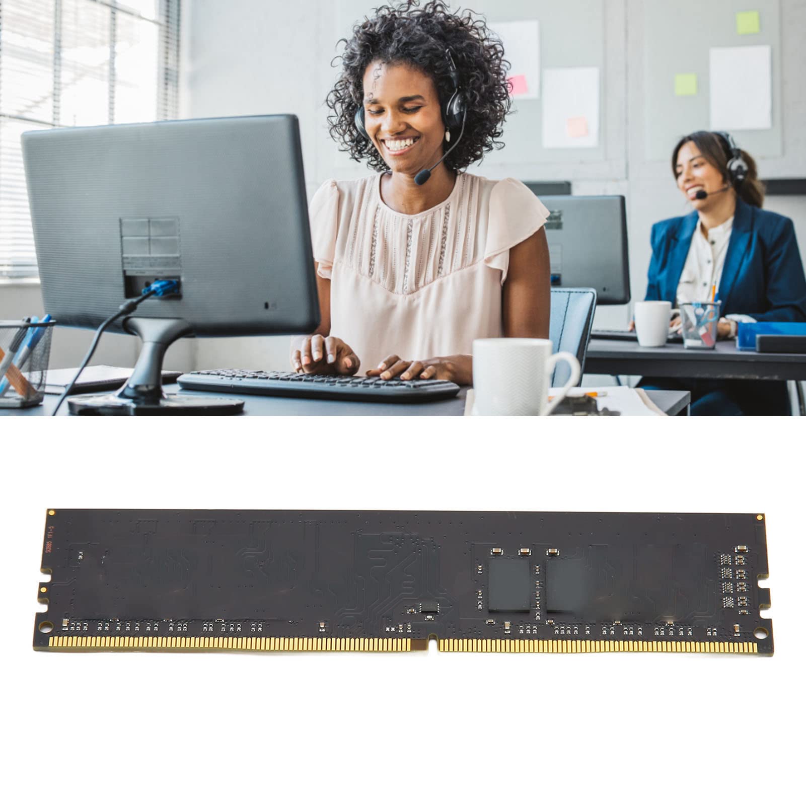 Generic Moduł Pamięci DDR4 2666 MHz, Szybka pamięć RAM Typu Plug and Play do Obudowy do Gier Stacjonarnych, 288 Pinów, 64 Bity (16GB)